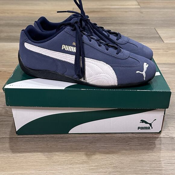 Puma NIB Speedcat LC Men’s 9.5 Peacoat Navy White Sneakers Streetwear Blokecore - Picture 1 of 9